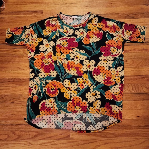 LulaRoe Scoop Neck Hi Low Floral Top XL - Picture 1 of 4